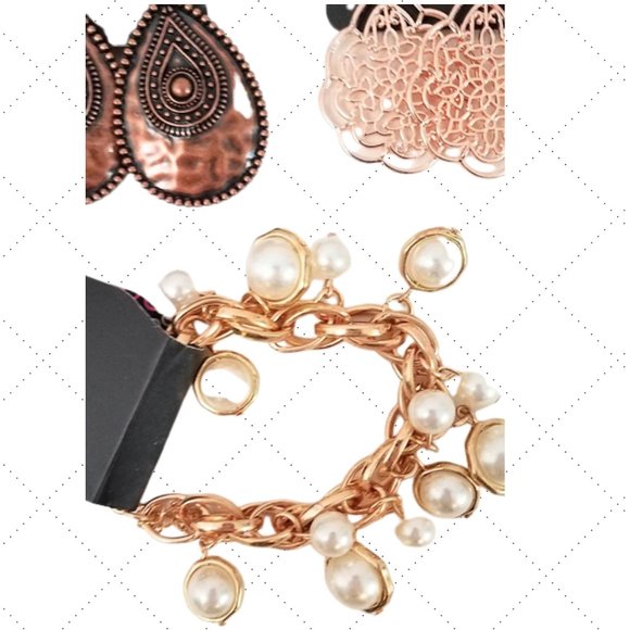 PAPARAZZI Bundle of 4 Bracelet & Copper Earrings - Picture 3 of 5